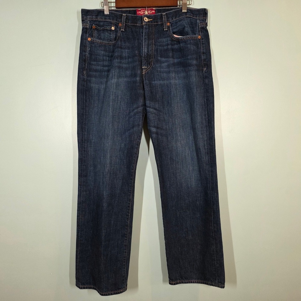 Lucky Brand 361 Vintage Straight Mens Jeans 36x32 Dark Wash Blue 100% Cotton